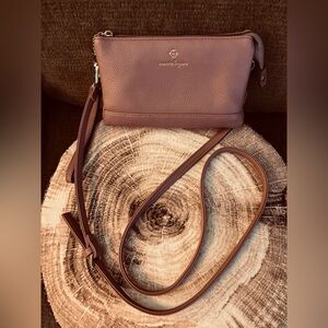 Nanette Lepore Blush Pink Pebbled Vegan Crossbody/Wristlet Bag